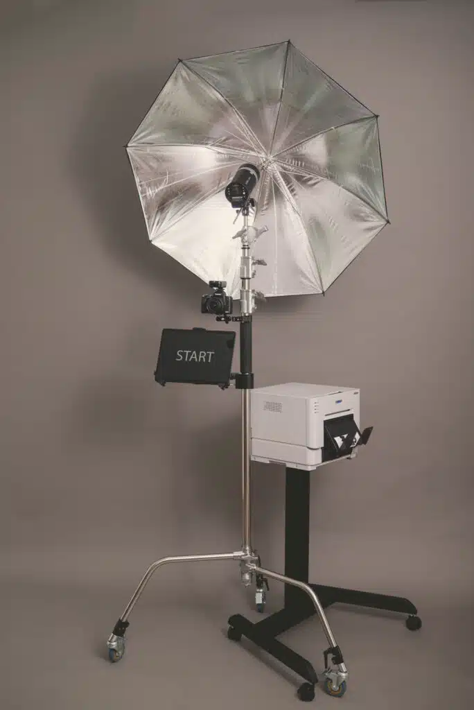 Nusifil Studio Booth — setup cu umbrelă de studio